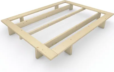Produktbild von Massivholzbett im japanischen Stil "Komorebi" 140x200 Fichte