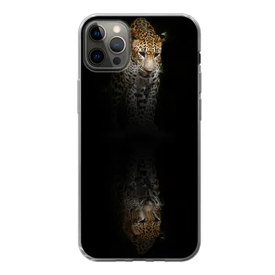 Produktbild von MuchoWow® Handyhülle Schutzhülle Hülle für iPhone 13 Pro Max Leopard - Reflexion - Schwarz Silikon Softcase Handy Hülle - Mobiltelefon