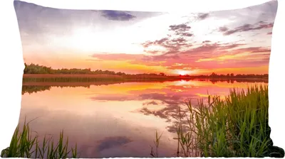 Produktbild von MuchoWow® Zierkissen Sofakissen Wohnzimmer Dekokissen 60x40 cm Wasser - Luft - Natur - Kopfkissen - Polster mit Foto