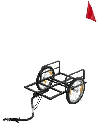 Image de Remorque pour vélo, structure en acier, capacité de charge de 40 kg, couleur noire