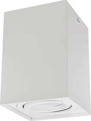 Produktbild von Deckenaufbauleuchte mit GU10 Fassung für LED & Halogen Leuchtmittel bis 40W Aufputz Schwenkbar Aluminium Weiß, Eckig