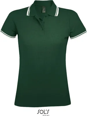 Immagine prodotto di SOLs 00578 | Polo da donna Pasadena - Colore: Verde bosco/Bianco - Taglia: S