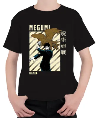 Obrázek produktu pro MEGUMI Jujutsu Kaisen 呪術廻戦 Fushiguro Shikigami Anime Aesthetics Uni dětské tričko, černá, 116