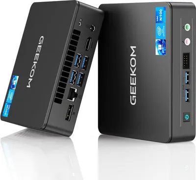 Produktbild von GEEKOM Mini PC, minikomputer 2025 Air12 Lite, Intel Alder Lake N100, 3,4 GHz burst, 4 rdzenie, 4 wątki, Intel UHD Graphics, 8 GB RAM, 256 GB SSD
