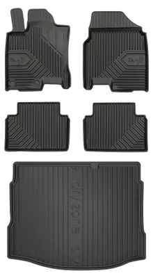 Produktbild von Gummimatten + Kofferraumwanne für Nissan Qashqai I 2006-2013 (SUV/Crossover, Standard-Kofferraum) – Schwarz, passgenau – Wielganizator
