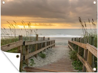Produktbild von MuchoWow® 120x90 cm Outdoor-Poster Gartendeko Sichtschutz Garten Poster für den Garten  Strand - Meer - Düne - Weg