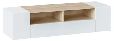 Image de CALICOSY - Meuble TV 4 portes et 2 niches de rangement Tamiko - L138 cm