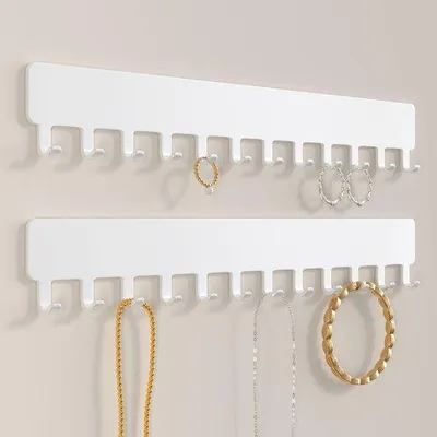 Produktbild von Famanu Wandkettenhalter mit 11 Haken - Weiß, Set von 2