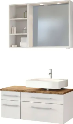 Produktbild von Held Möbel Unterbecken-Set Davos 90 cm -C- (rechts) weiß/matt weiß