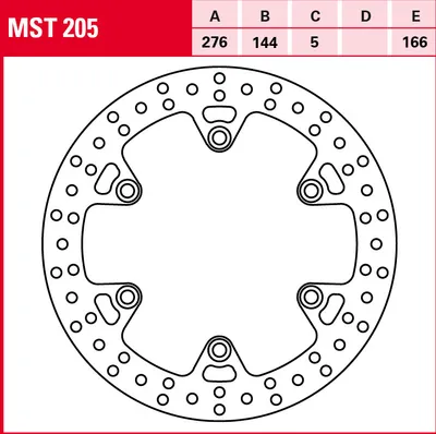 Immagine prodotto di Disco freno TRW Allround rigido MST205 CBX750F RC17 Tiger 900 T400