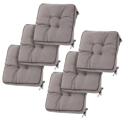 Imagen del producto de Omgoods - Juego de 6 cojines para sillas con base antideslizante (40 x 40 x 10 cm, gris)
