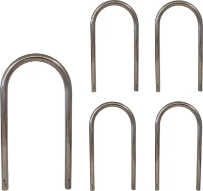 Produktbild von 5 x Fahrradanlehnbügel 115 x 58 cm Edelstahl Ø 60 mm Einbetonieren Fahrradständer Parker Typ U