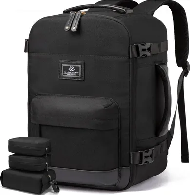 Zdjęcie produktu dla Plecak LOVEVOOK 40L Bagaż podręczny Plecak podróżny do samolotu 17,3 cala Torba na laptopa Weekender Czarny