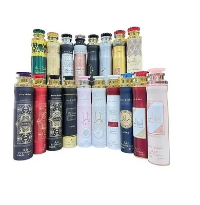 Produktbild von 12 Stück Raumduft Set Air Freshener - Yara, Ameerat Al Arab, Oud Mood, Badee Al Oud For Glory, Maahir, Khamra, Raghba, Fakhar Lattafa, His Confession