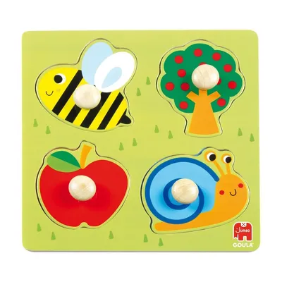 Produktbild von Holzpuzzle Biene, Apfelbaum und Schnecke