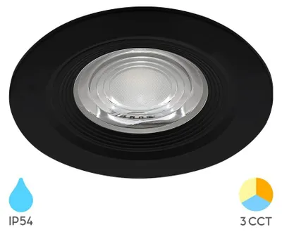 Produktbild von Braytron LED Einbaustrahler 7W IP54 3in1 CCT Spot 630lm Einbauleuchte Einbauspot Badezimmer Schwarz