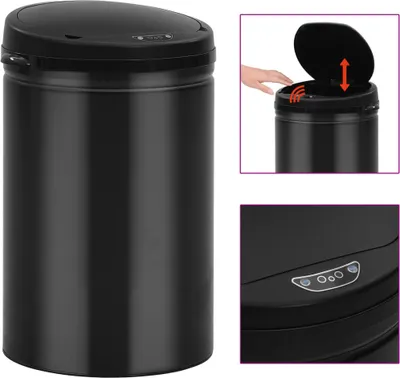 Produktbild von Automatischer Sensor-Mülleimer 30 L Kohlenstoffstahl Schwarz