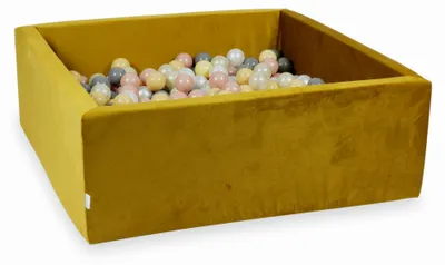 Immagine prodotto di Piscina di palline 600 pezzi 110x110x40 Velluto oro: beige, oro rosa, oro chiaro, perla, grigio