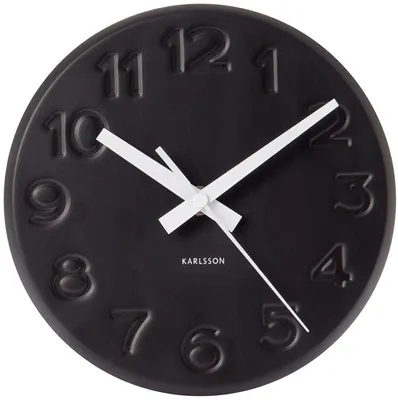 Produktbild von Wanduhr Bold Engraved Numbers schwarz