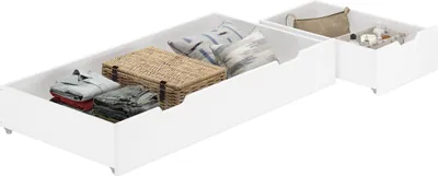 Produktbild von Bettkasten Staukasten für Betten 80x200 2-teilig Kiefer weiß 90.10-S5-2W