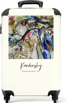 Produktbild von NoBoringSuitcases.com® Koffer Handgepäck Trolley Rollkoffer Kleine Reisekoffer mit 4 Rollen - Kunst - Kandinsky - Farben - Abstrakt - Alte Meister - Cabin Size < 55x40x23 cm & 55x40x20 cm - Fotokoffer - Kabinenkoffer - BoardgepäckHandgepäck Koffer 55x35x20 cm, 36L,