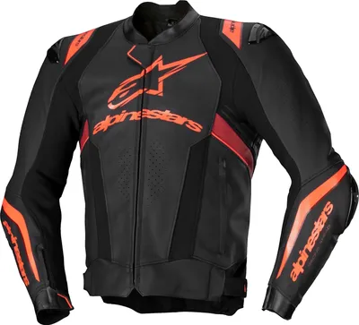 Immagine prodotto di Alpinestars Missile V3 Giacca in pelle Nero / Rosso-Fluo / Rosso Scuro 58