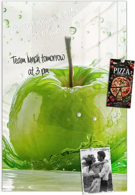 Produktbild von Magnettafel 60x90cm Pinnwand Whiteboard beschreibbar - Splash Apfel