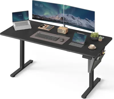 Produktbild von SONGMICS Höhenverstellbarer Schreibtisch elektrisch 160cm 4 Höhen schwarz