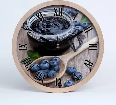 Produktbild von Holzuhr 20fi cm wanduhr - schwarze Spitzen - Blaubeermarmelade