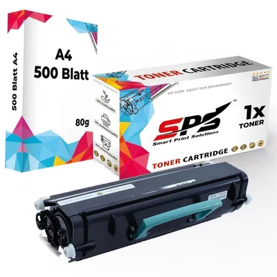 Produktbild von 1x Toner E260 E260A21E Schwarz Kompatibel für Lexmark E360DN + DIN A4 Druckerpapier 500 Blatt