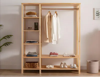 Produktbild von Hochwertige Flur Möbel Designer Garderobenständer Holz Kleiderständer