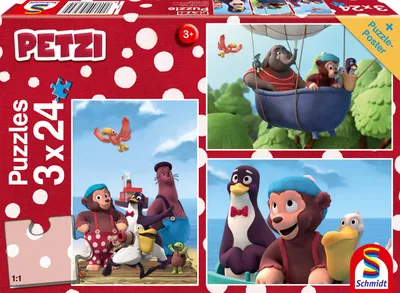 Produktbild von Schmidt Puzzle 3 x 24 Teile Petzi Beste Freunde