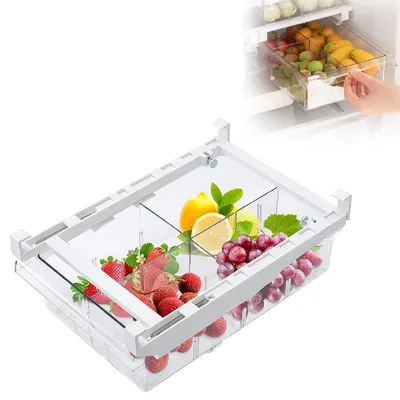 Kühlschrank-Organizer, ausziehbar, 30-44 cm, 4 Fächer, transparent