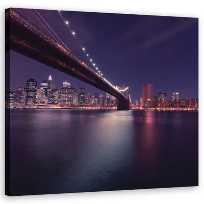Produktbild von Leinwandbild städte & architektur - violett 50x50 cm Feeby lila wandbild bereit zum aufhängen