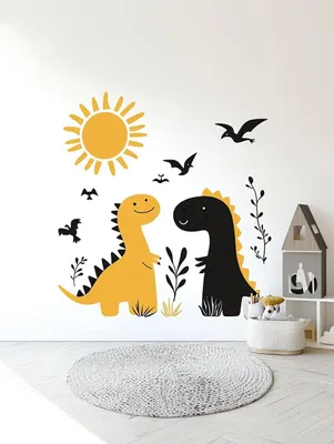 Obrázok produktu pre Decords – Samolepka na stenu s motívom dinosaurov, sada vhodná do detskej izby, 160 cm