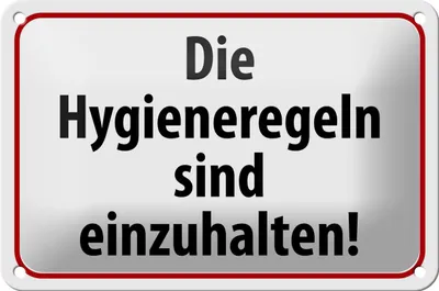 Produktbild von Blechschild Hinweis 18x12cm Hygieneregeln sind einzuhalten