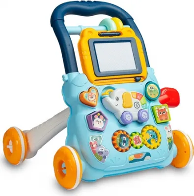 Immagine prodotto di Deambulatore interattivo per bambini, tavolo con accessori, Elefante - blu