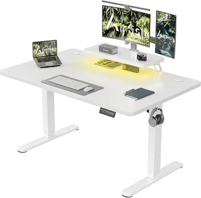 Imagen del producto de Escritorio de altura ajustable de 140 x 60 cm con soporte para monitor