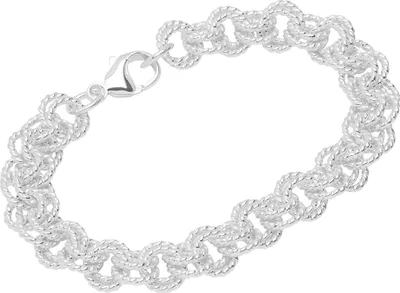 Produktbild von Armband aus 925 Sterling Silber 21cm Zwillingsanker ziseliert Damen Armkette