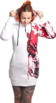Produktbild von Yakuza Damen Pray Long Kapuzenjacke, Weiß, L