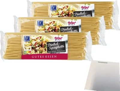 Produktbild von Hofgut Dinkel-Spaghetti 3er Pack (3x500g Beutel) + usy Block