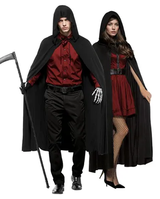 Zdjęcie produktu dla Czarna peleryna z kapturem na Halloween i karnawał