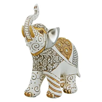 Produktbild von Gilde Figur, Elefant, "Morani", orientalisch, Kunstharz, creme, VE 2, L. 8 cm, B. 15 cm, H. 18.5 cm 37361 4063387373613