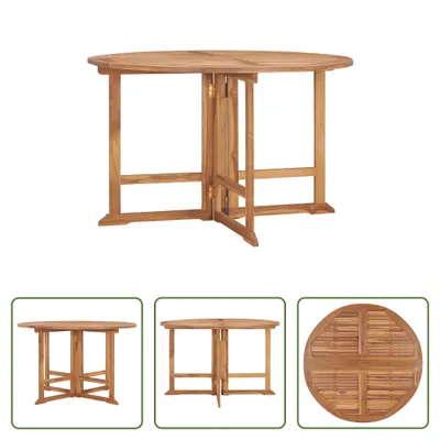 Obrázok produktu pre The Living Store Skladací záhradný jedálenský stôl Ø110x75 cm z masívneho teakového dreva