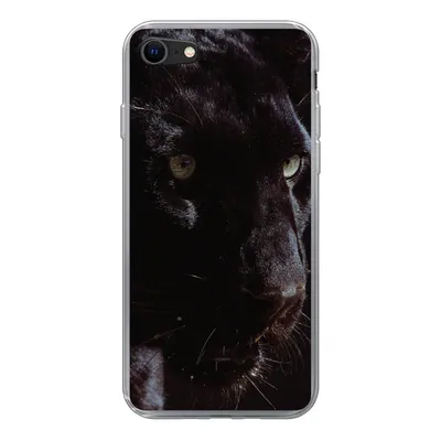 Produktbild von MuchoWow® Handyhülle Schutzhülle Hülle für iPhone 7 Panther - Tier - Schwarz Silikon Softcase Handy Hülle - Kartenhalter