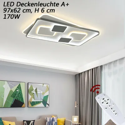 Produktbild von NEU Euroton 9643-CFX 97x62 cm, H 6 LED Deckenleuchte mit Fernbedienung Lichtfarbe/Helligkeit einstellbar