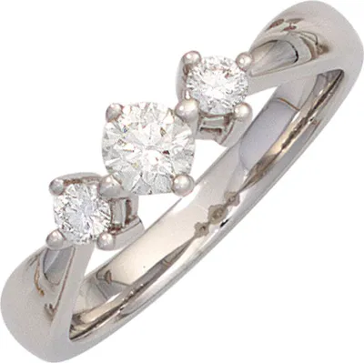 Produktbild von Ring Damenring 3 Diamanten Brillanten 0,50 Ct. 585 Gold Weißgold Dreistein-Ring Innenumfang 58mm  Ø18.5mm