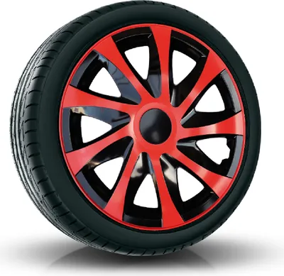 Produktbild von Radkappen Radzierblenden (4Stück) 16 Zoll rot/schwarz DRACO Z458597