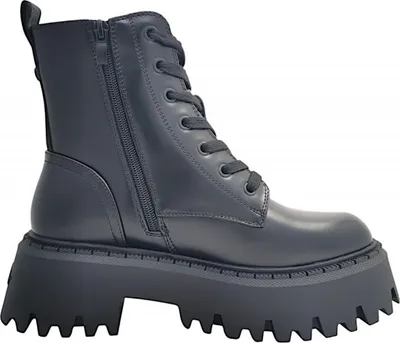 Imagen del producto de Botas de cordones para mujer Buffalo, estilo Aspen, con cremallera, color negro, ideales para uso casual