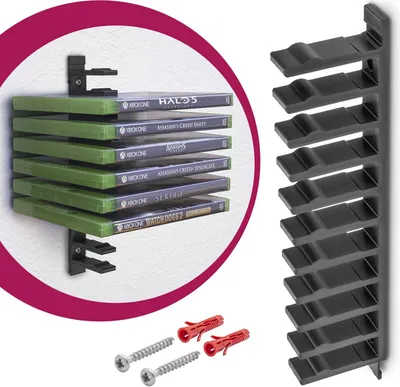 Produktbild von Floating Wandhalterung Modular Halterung Träger Schwarz passend für Blu Ray Xbox Spiele